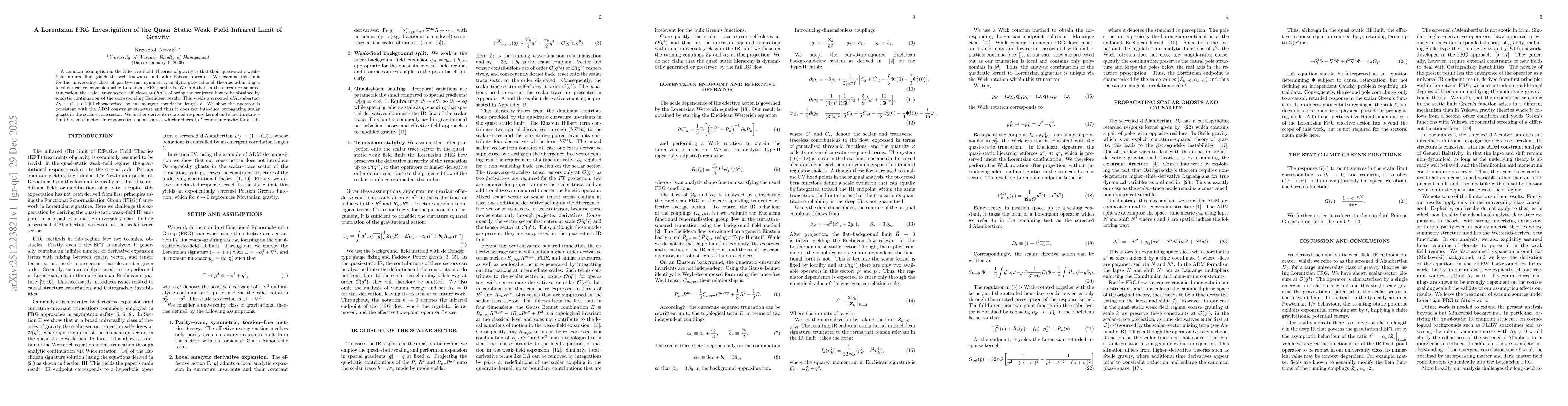 Thumbnail for A Lorentzian FRG Investigation of the Quasi-Static Weak-Field Infrared Limit of Gravity