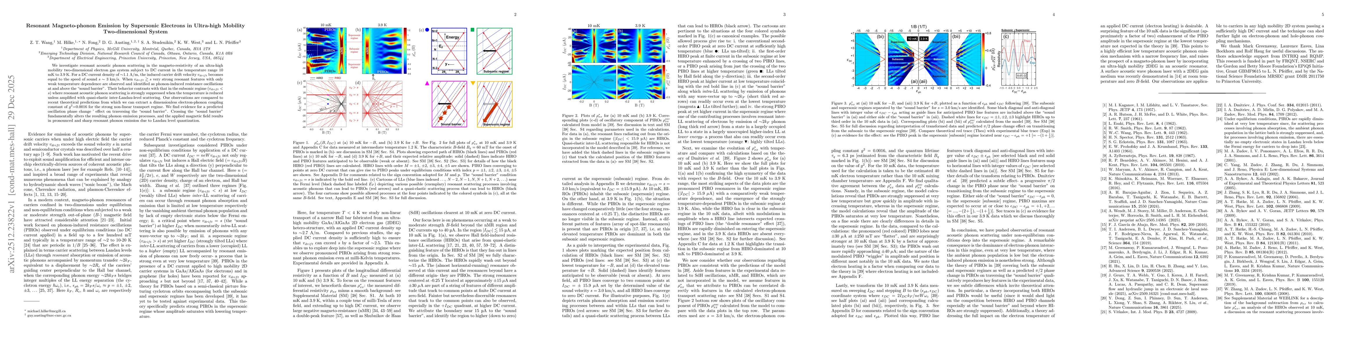 Thumbnail for Resonant Magneto-phonon Emission by Supersonic Electrons in Ultra-high Mobility Two-dimensional System