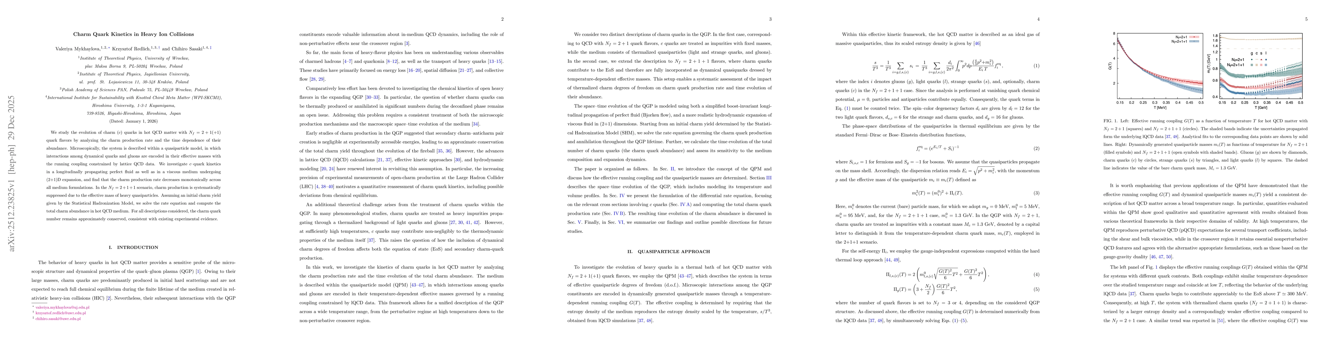 Thumbnail for Charm Quark Kinetics in Heavy Ion Collisions