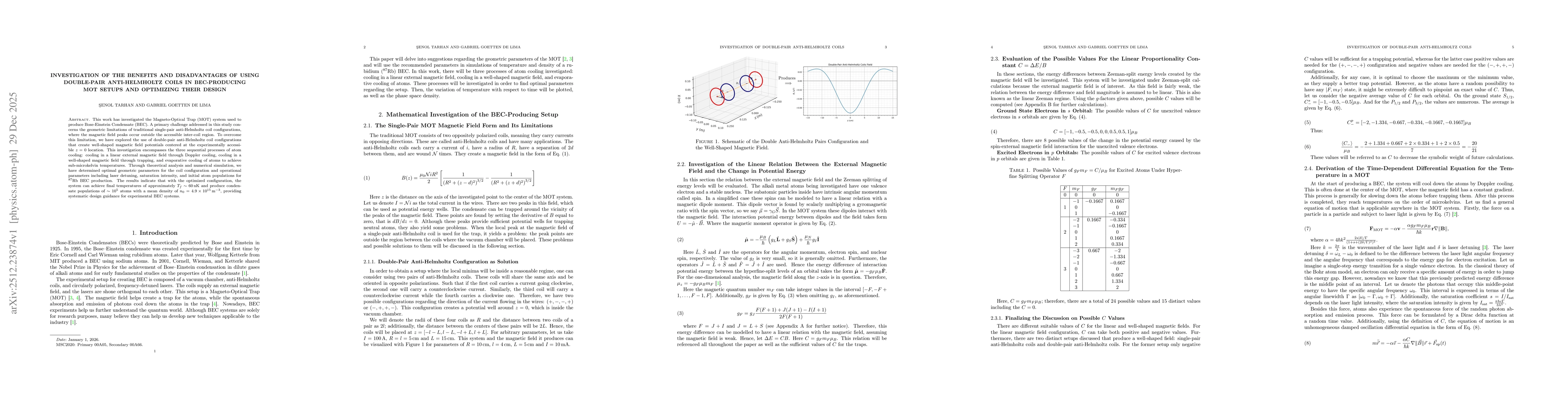 Thumbnail for Investigation of the benefits and disadvantages of using double-pair anti-Helmholtz coils in BEC-producing MOT setups and optimizing their design