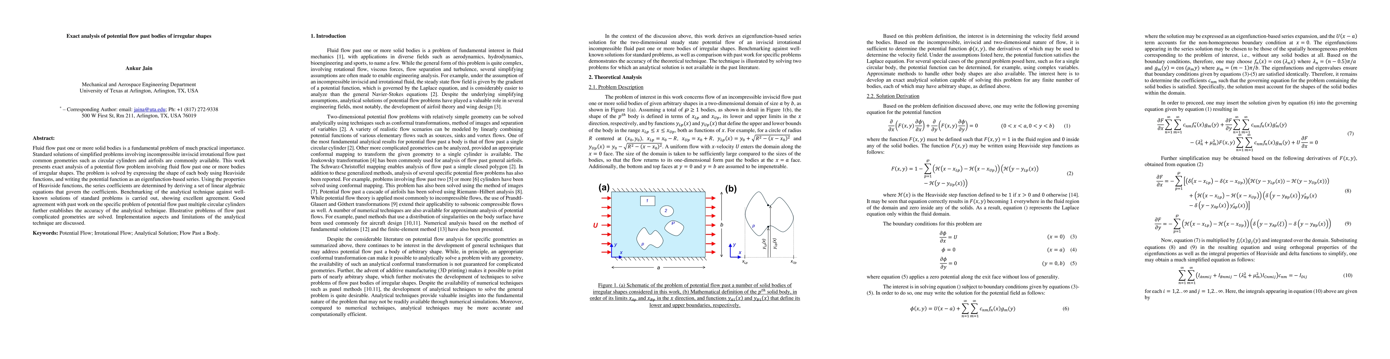 Thumbnail for Exact analysis of potential flow past bodies of irregular shapes