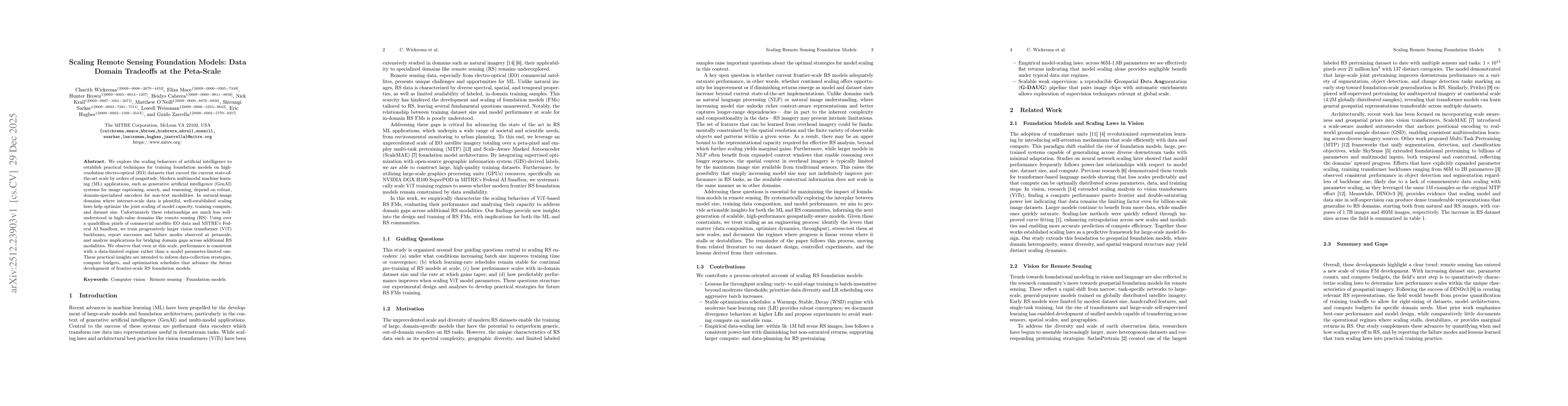 Thumbnail for Scaling Remote Sensing Foundation Models: Data Domain Tradeoffs at the Peta-Scale