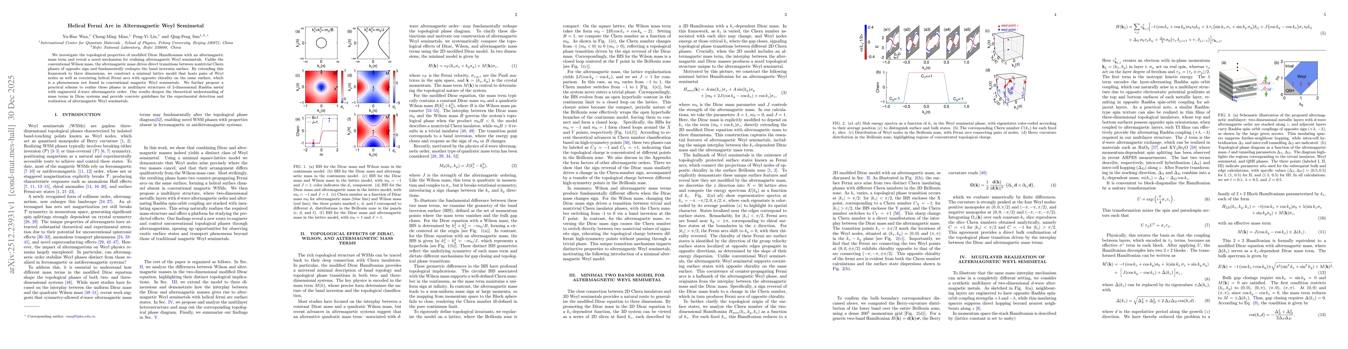 Thumbnail for Helical Fermi Arc in Altermagnetic Weyl Semimetal