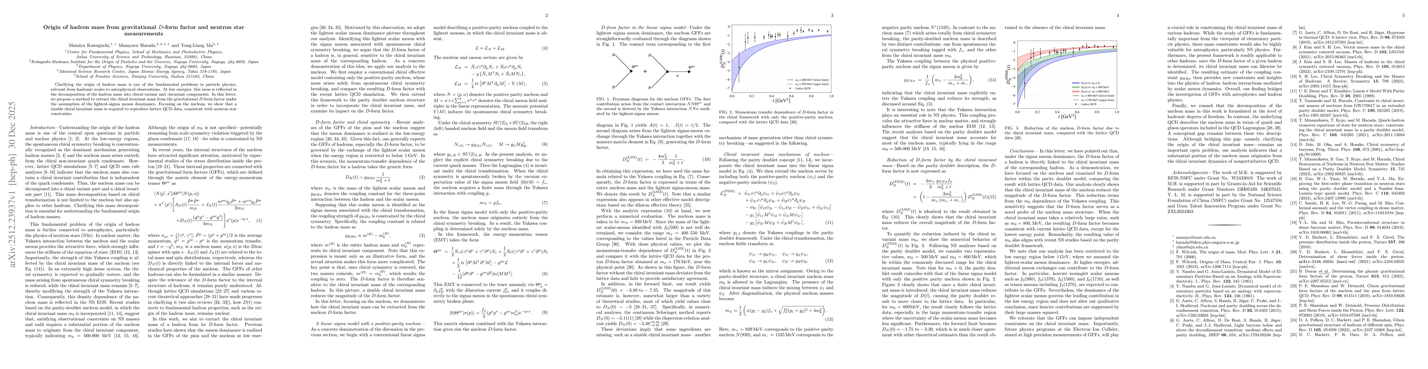 Thumbnail for Origin of hadron mass from gravitational D-form factor and neutron star measurements