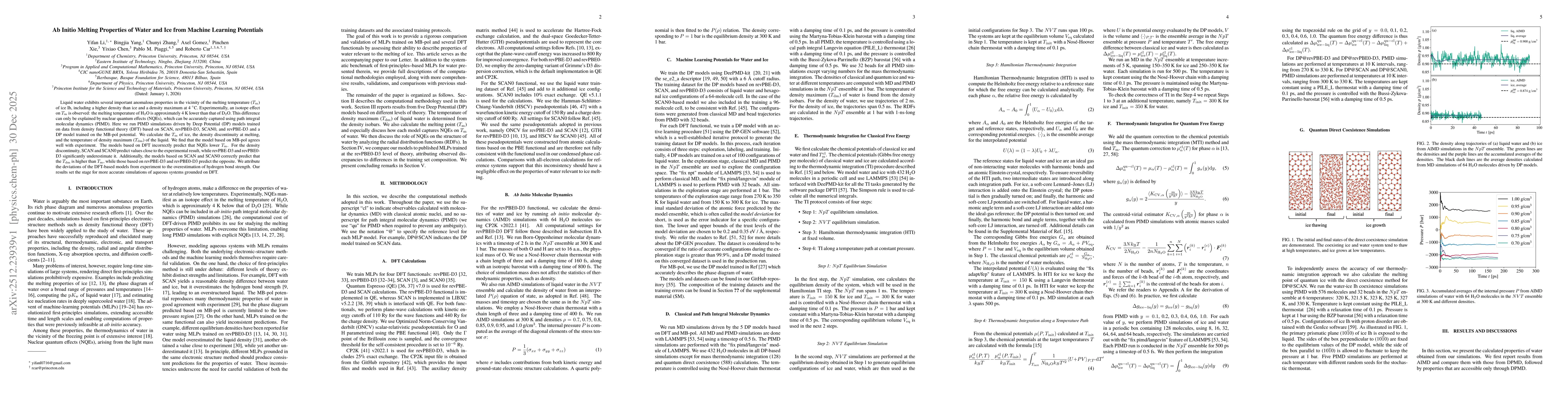 Thumbnail for Ab Initio Melting Properties of Water and Ice from Machine Learning Potentials