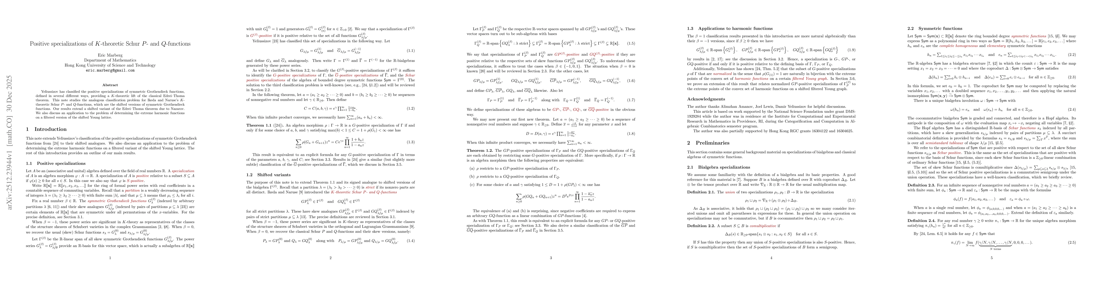 Thumbnail for Positive specializations of K-theoretic Schur P- and Q-functions