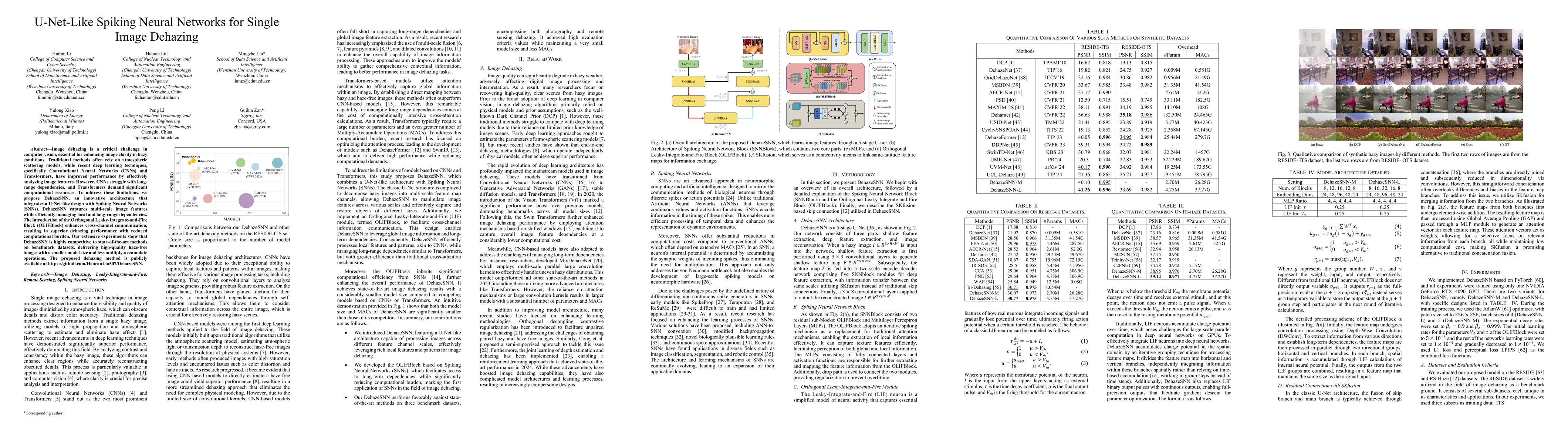 Thumbnail for U-Net-Like Spiking Neural Networks for Single Image Dehazing