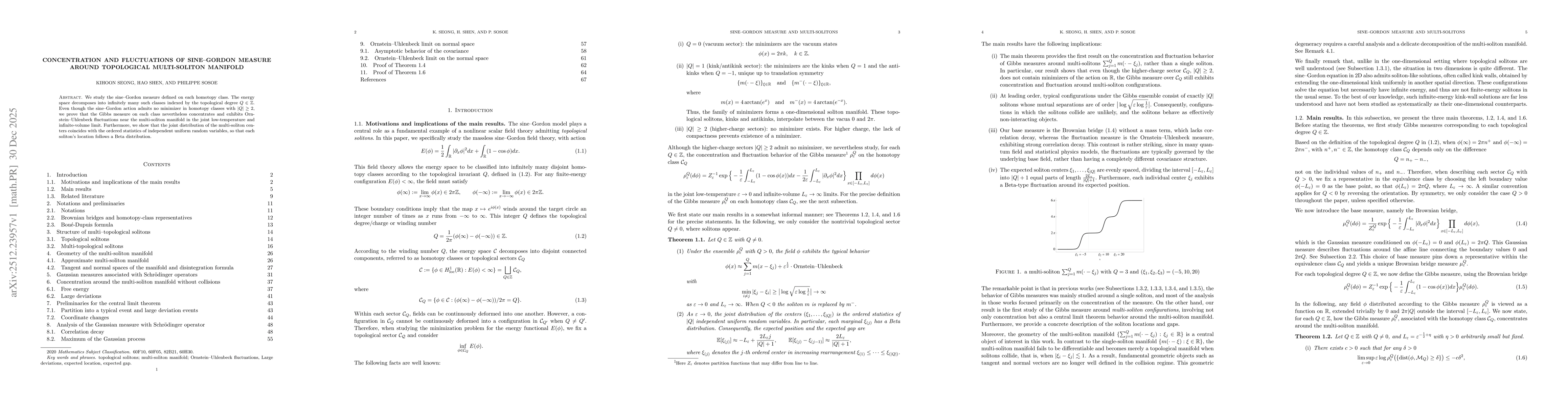 Thumbnail for Concentration and fluctuations of sine-Gordon measure around topological multi-soliton manifold