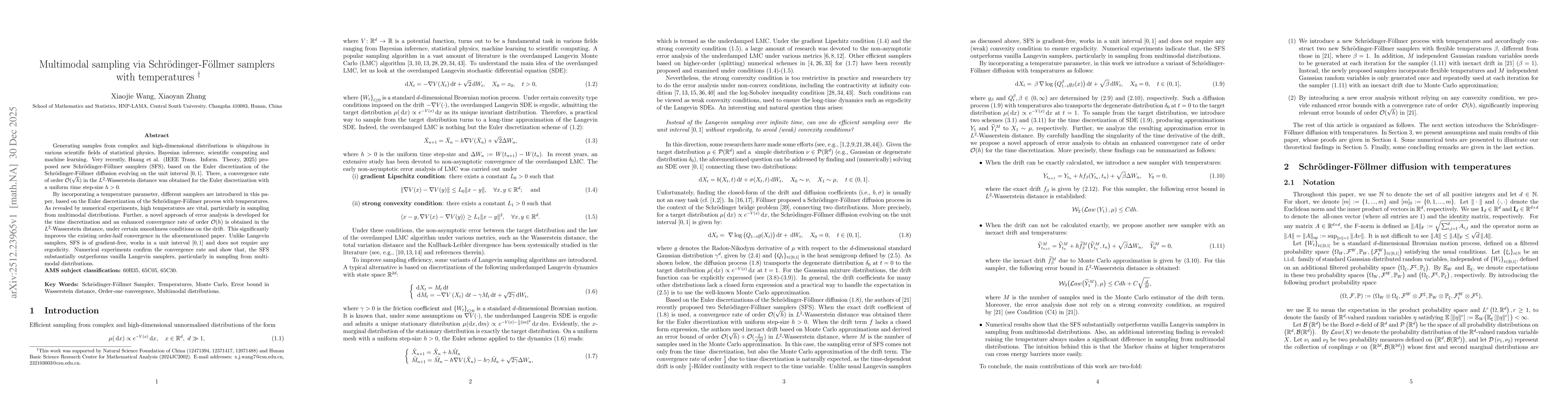 Thumbnail for Multimodal sampling via Schrödinger-Föllmer samplers with temperatures
