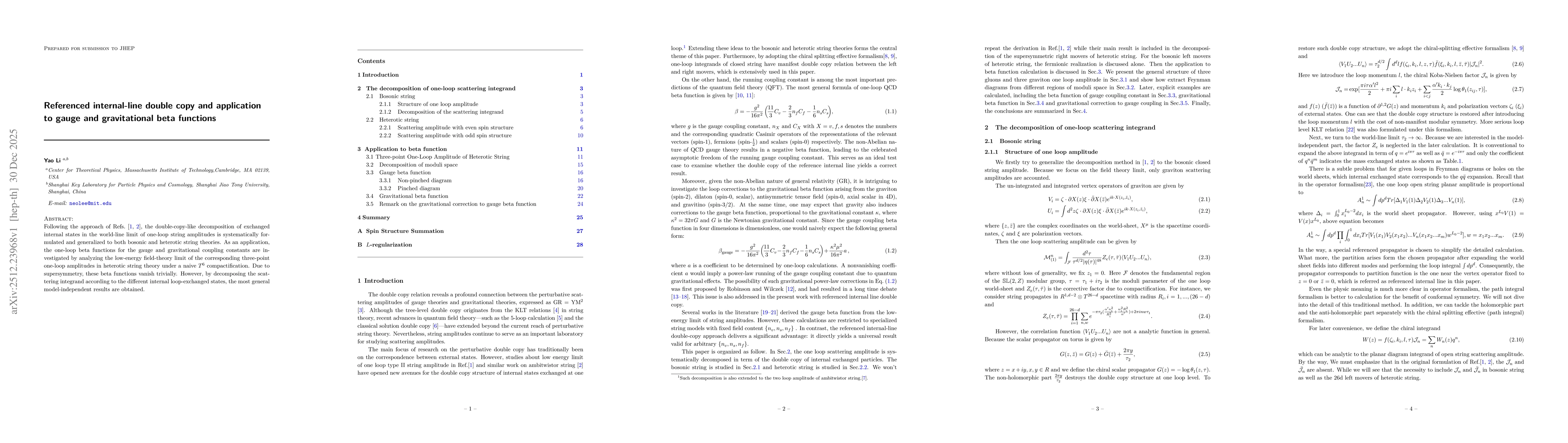 Thumbnail for Referenced internal-line double copy and application to gauge and gravitational beta functions