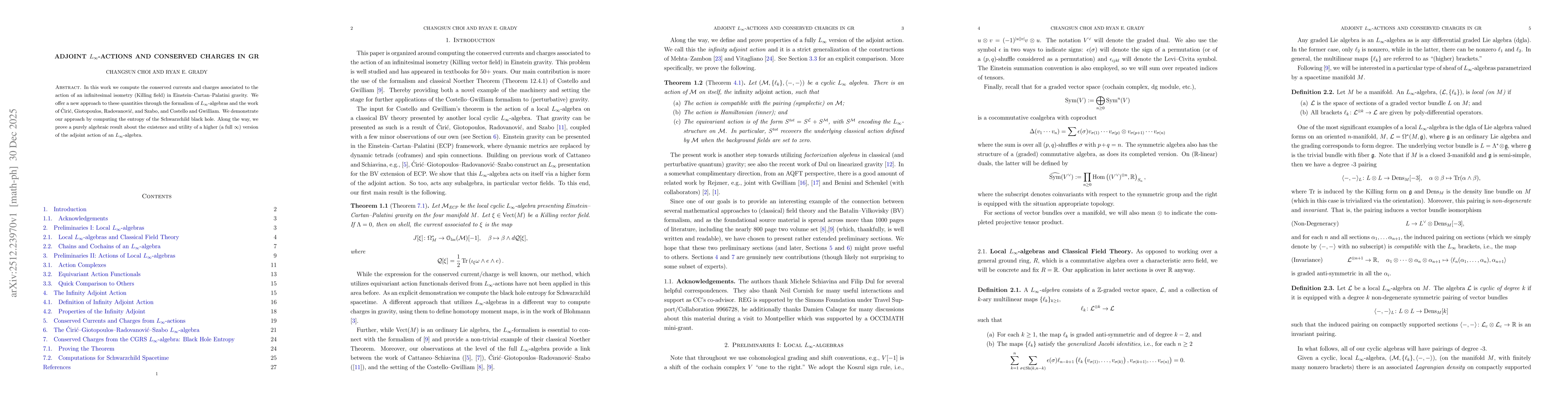 Thumbnail for Adjoint L-Infinity Actions and Conserved Charges in GR