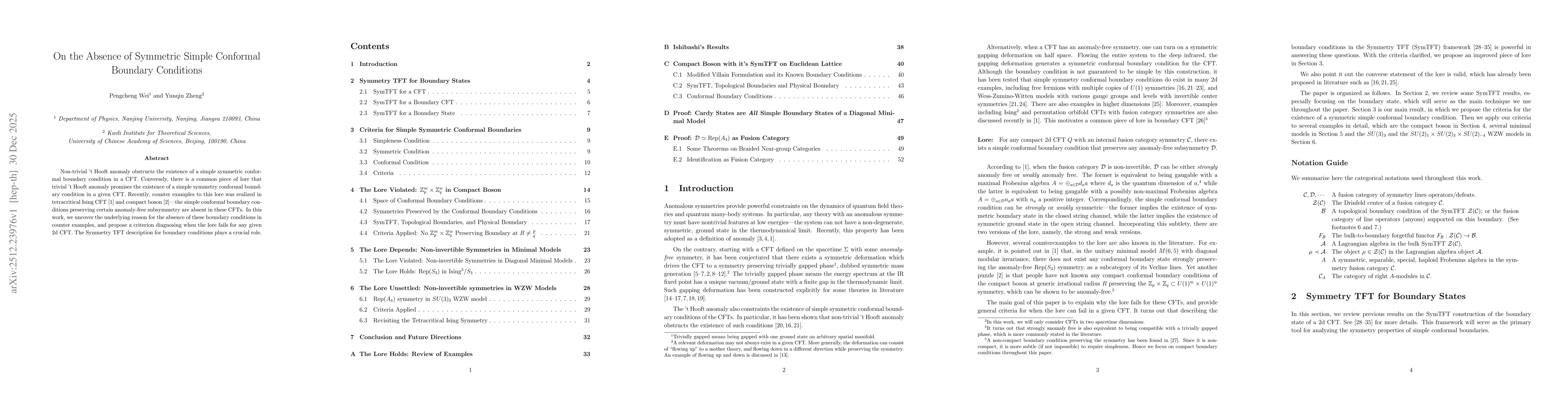 Thumbnail for On the Absence of Symmetric Simple Conformal Boundary Conditions