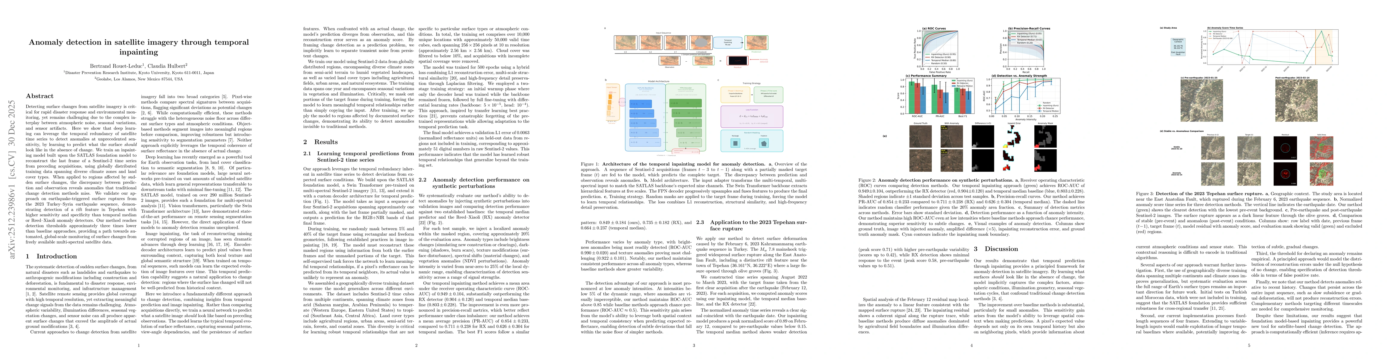 Thumbnail for Anomaly detection in satellite imagery through temporal inpainting