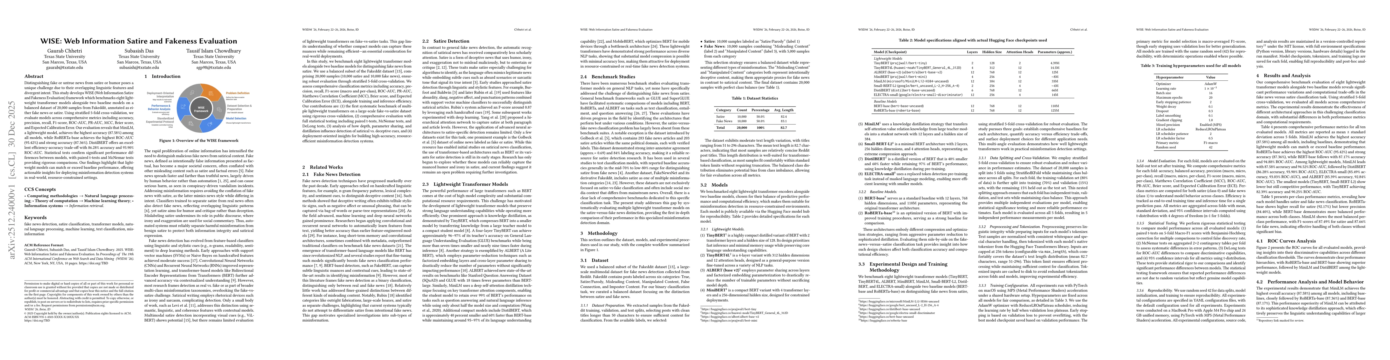 Thumbnail for WISE: Web Information Satire and Fakeness Evaluation
