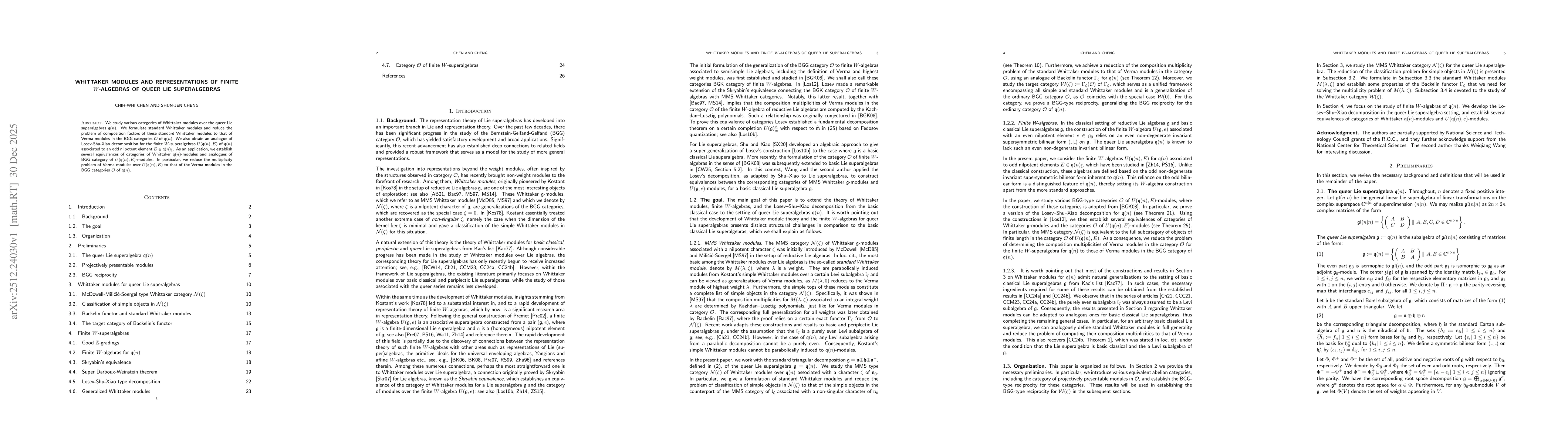 Thumbnail for Whittaker modules and representations of finite $W$-algebras of queer Lie superalgebras