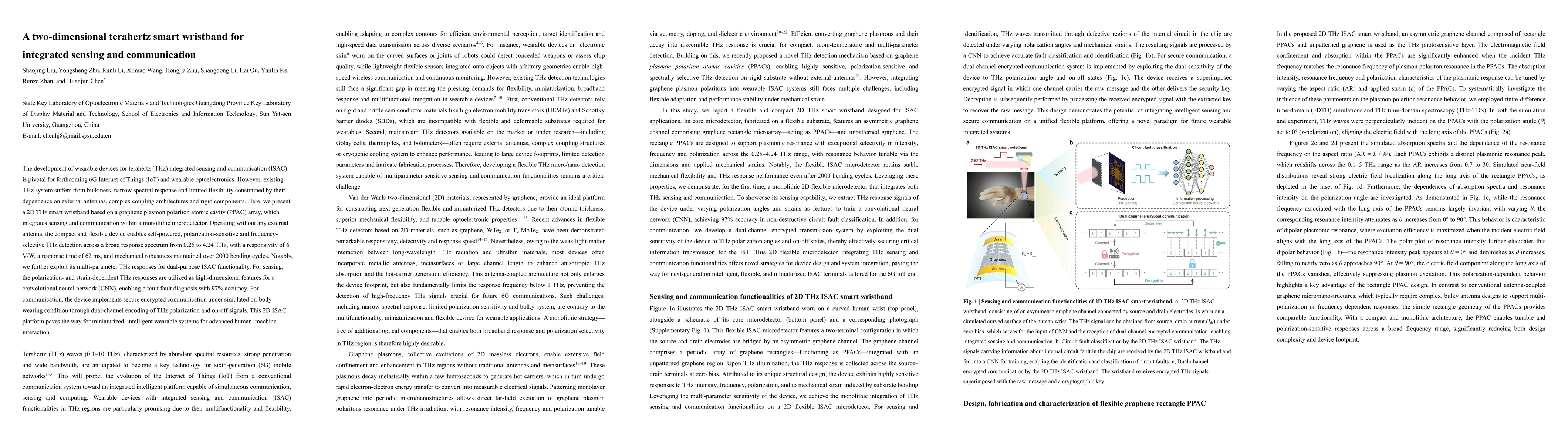 Thumbnail for A two-dimensional terahertz smart wristband for integrated sensing and communication