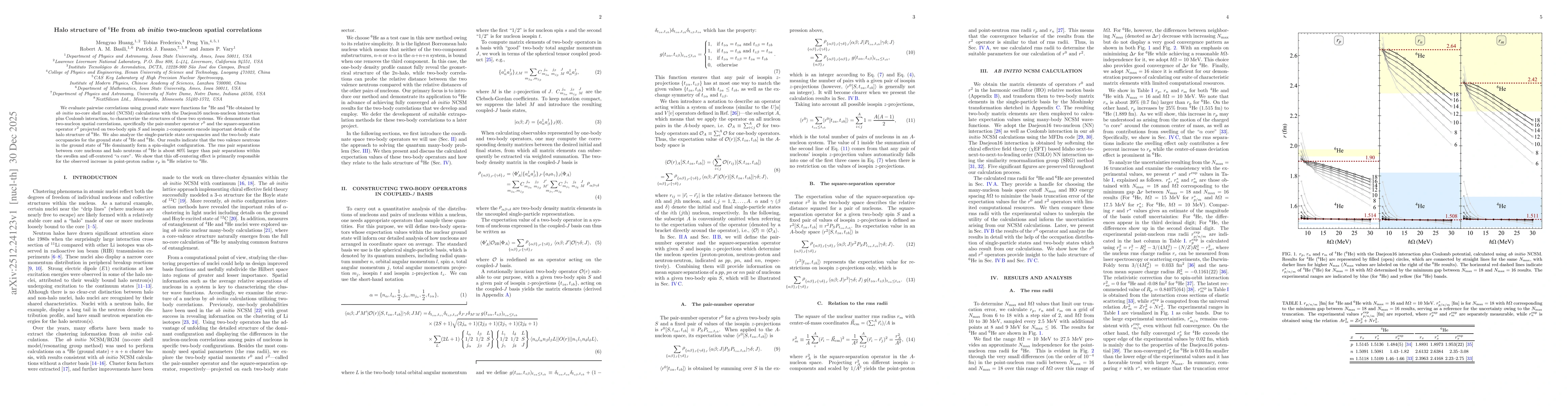 Thumbnail for Halo structure of $^6$He from $\textit{ab initio}$ two-nucleon spatial correlations