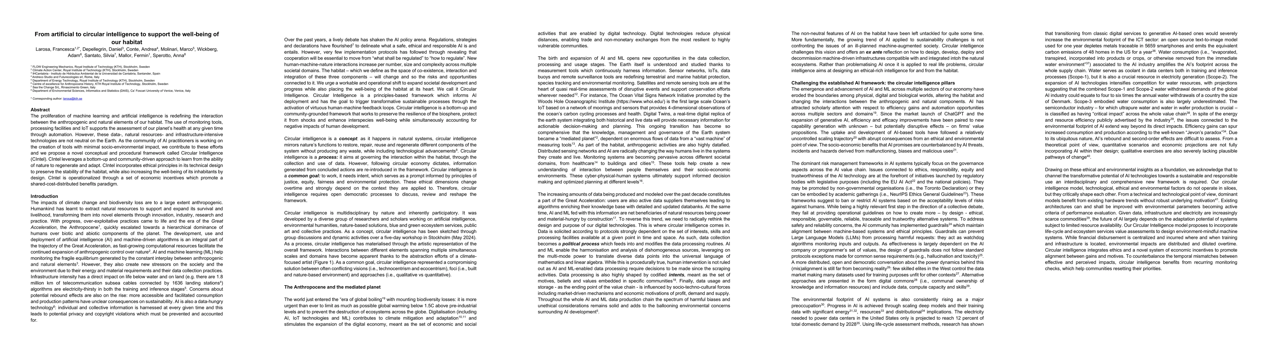 Thumbnail for From artificial to circular intelligence to support the well-being of our habitat