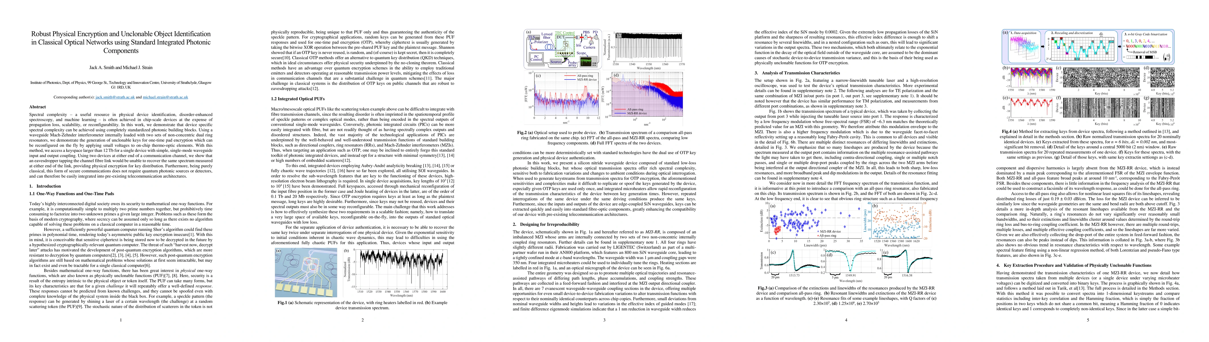 Thumbnail for Robust Physical Encryption and Unclonable Object Identification in Classical Optical Networks using Standard Integrated Photonic Components