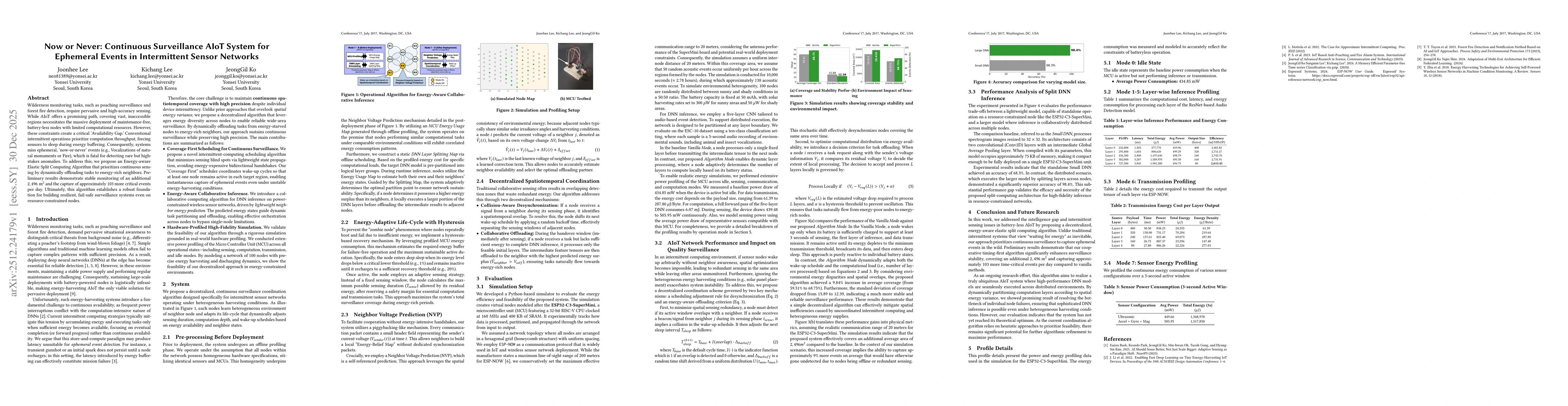 Thumbnail for Now or Never: Continuous Surveillance AIoT System for Ephemeral Events in Intermittent Sensor Networks