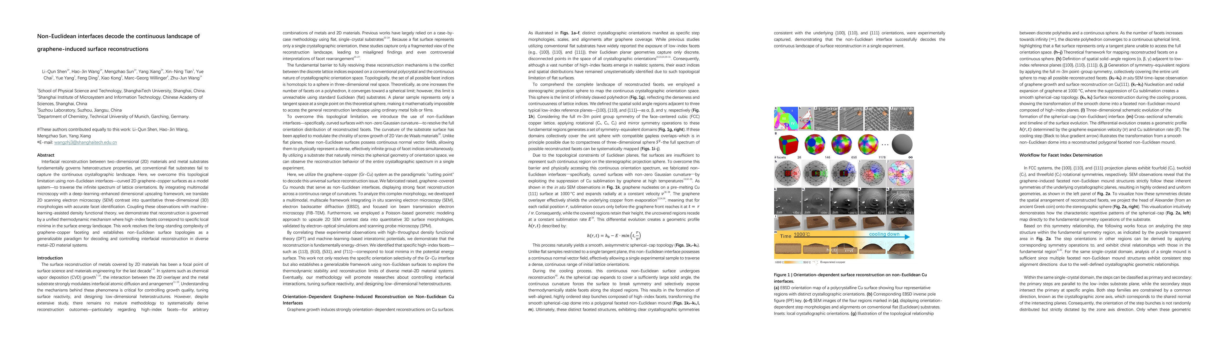 Thumbnail for Non-Euclidean interfaces decode the continuous landscape of graphene-induced surface reconstructions