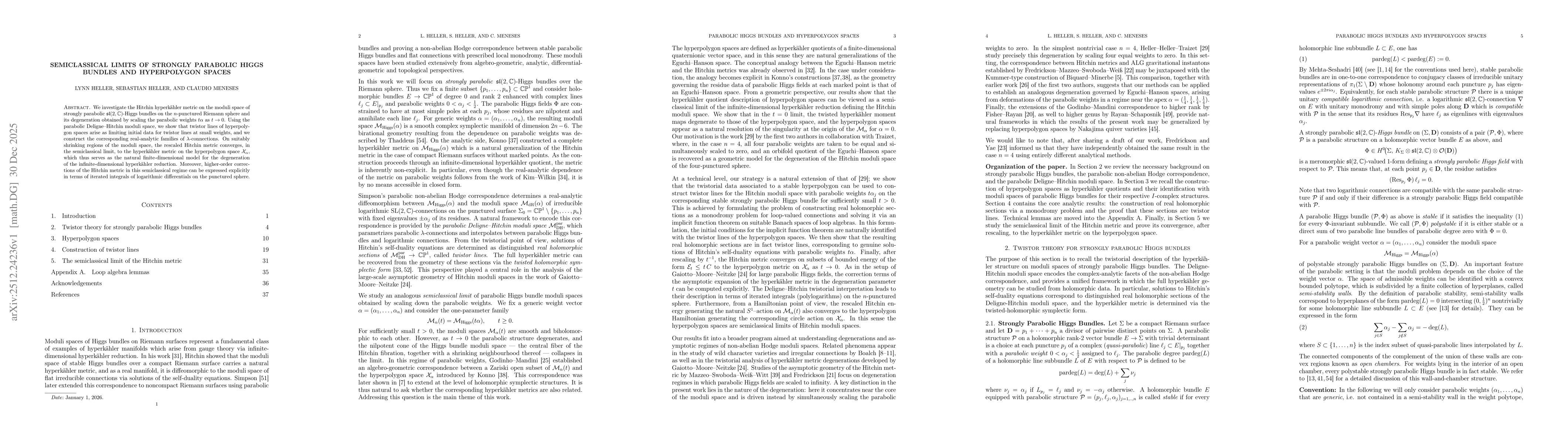 Thumbnail for Semiclassical Limits of Strongly Parabolic Higgs Bundles and Hyperpolygon Spaces