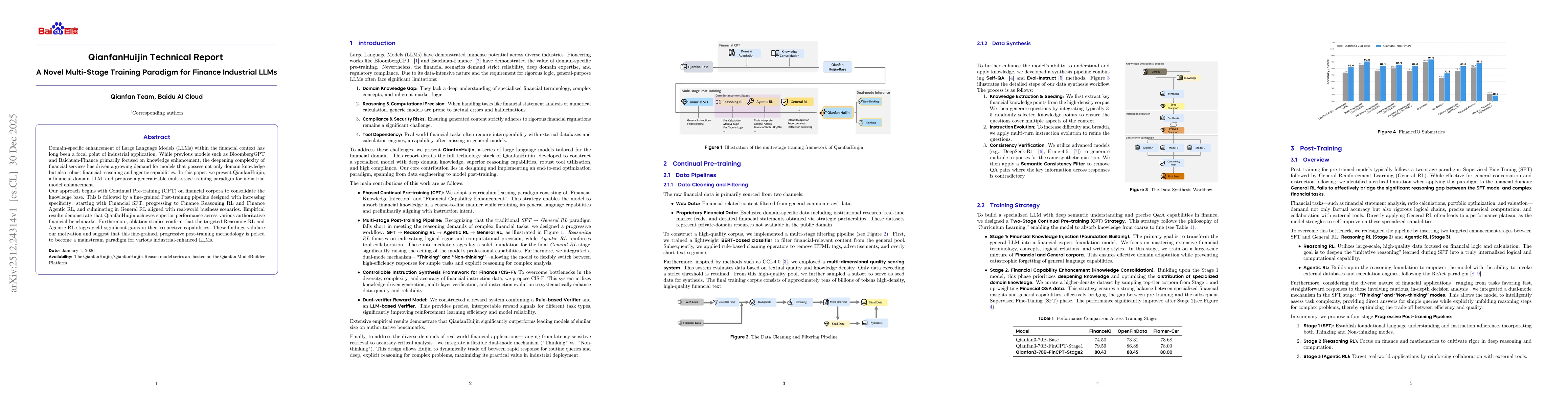 Thumbnail for QianfanHuijin Technical Report: A Novel Multi-Stage Training Paradigm for Finance Industrial LLMs