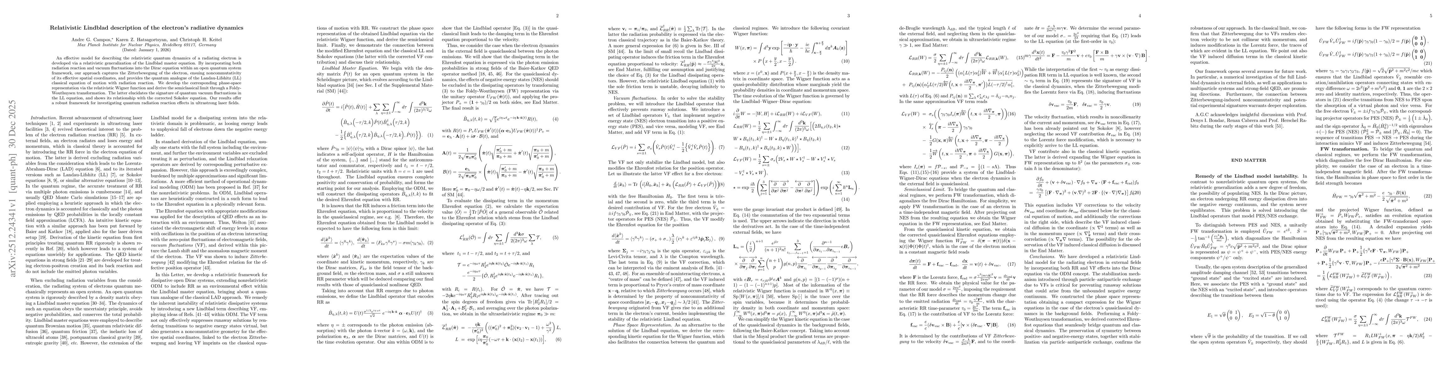Thumbnail for Relativistic Lindblad description of the electron's radiative dynamics