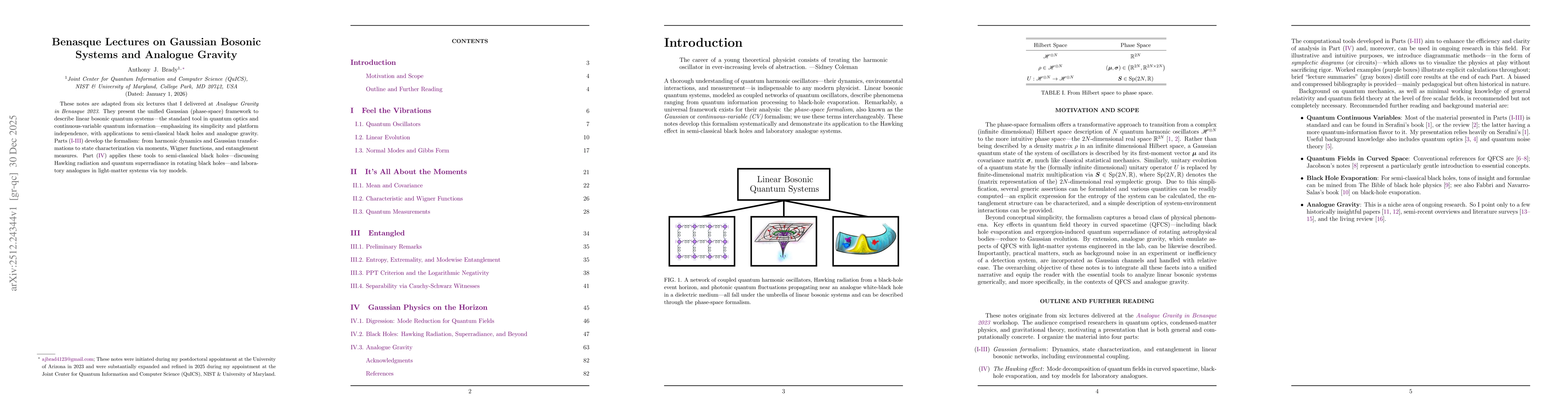 Thumbnail for Benasque Lectures on Gaussian Bosonic Systems and Analogue Gravity