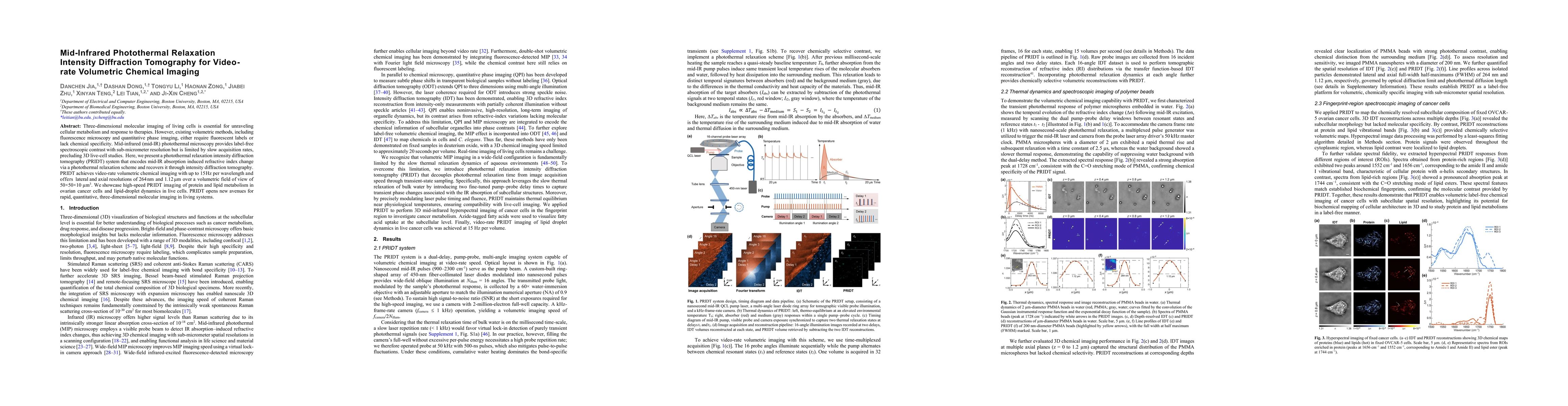 Thumbnail for Mid-Infrared Photothermal Relaxation Intensity Diffraction Tomography for Video-rate Volumetric Chemical Imaging