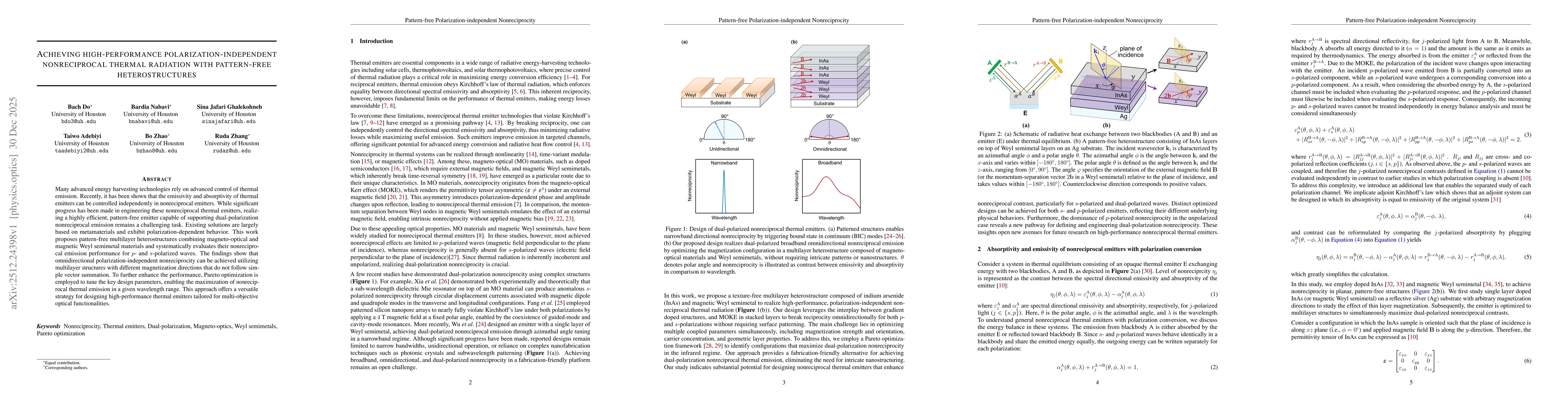 Thumbnail for Achieving high-performance polarization-independent nonreciprocal thermal radiation with pattern-free heterostructures
