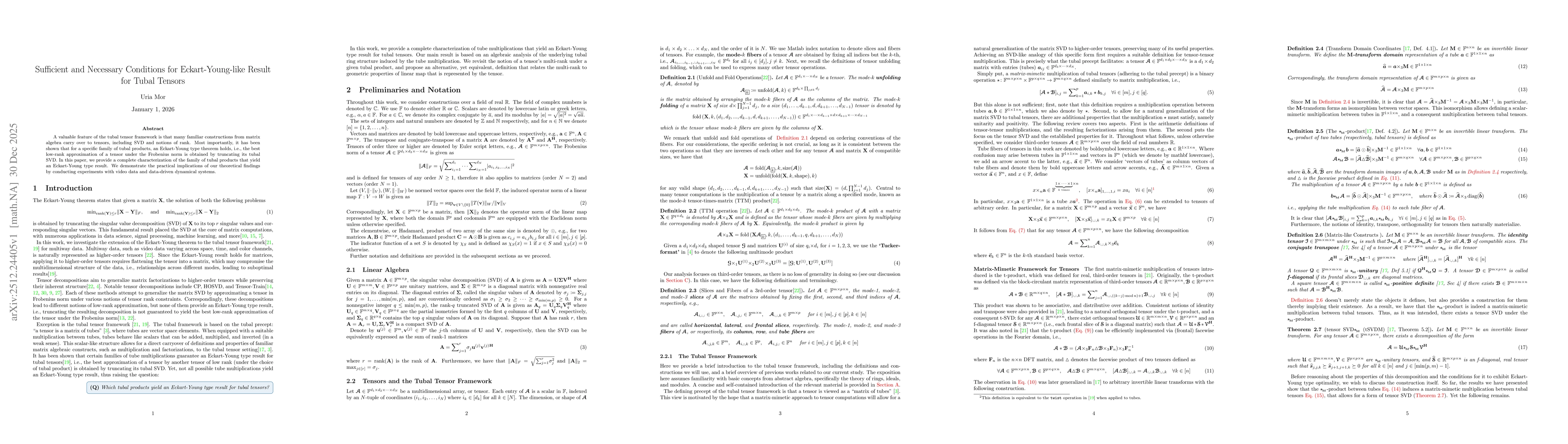 Thumbnail for Sufficient and Necessary Conditions for Eckart-Young-like Result for Tubal Tensors