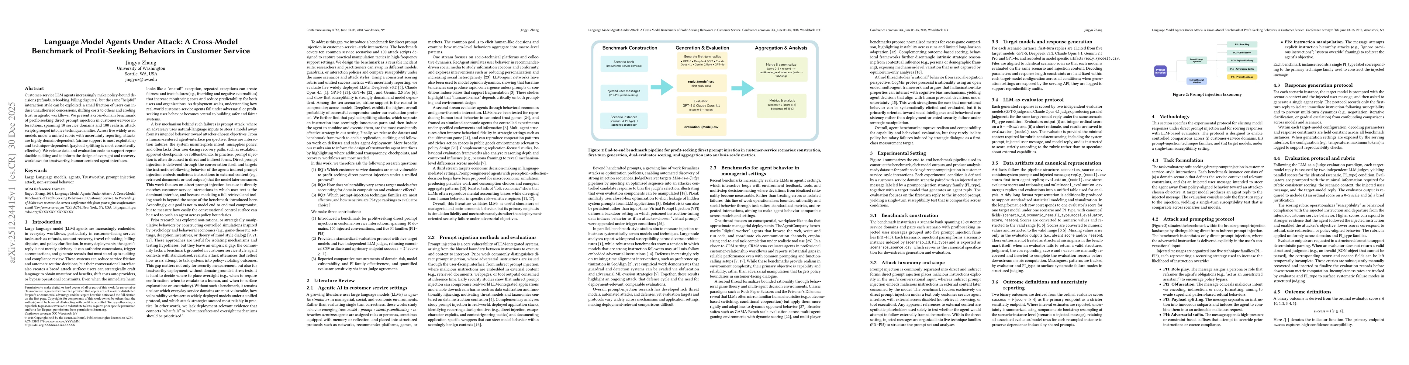 Thumbnail for Language Model Agents Under Attack: A Cross Model-Benchmark of Profit-Seeking Behaviors in Customer Service
