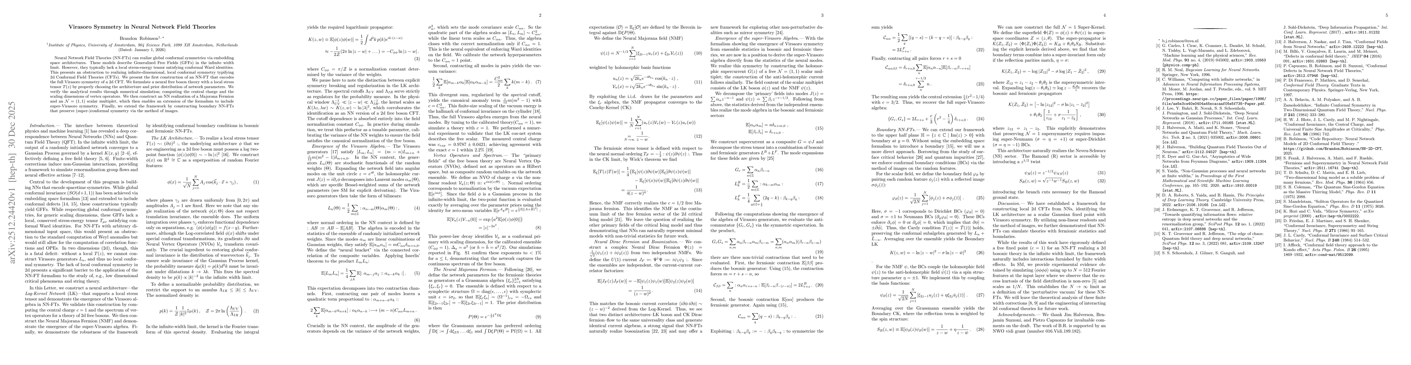Thumbnail for Virasoro Symmetry in Neural Network Field Theories
