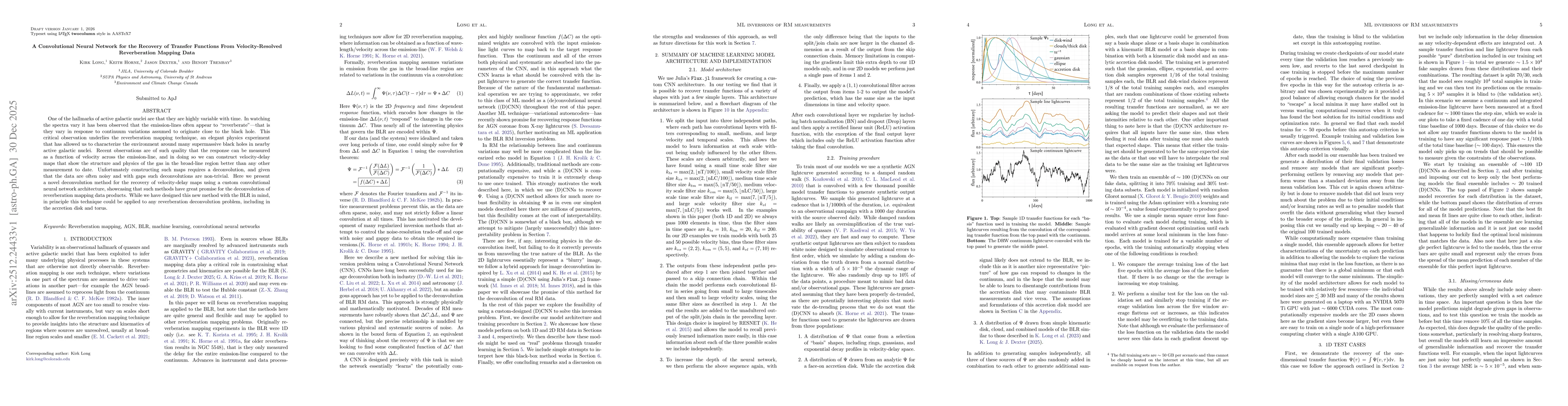 Thumbnail for A Convolutional Neural Network for the Recovery of Transfer Functions From Velocity-Resolved Reverberation Mapping Data