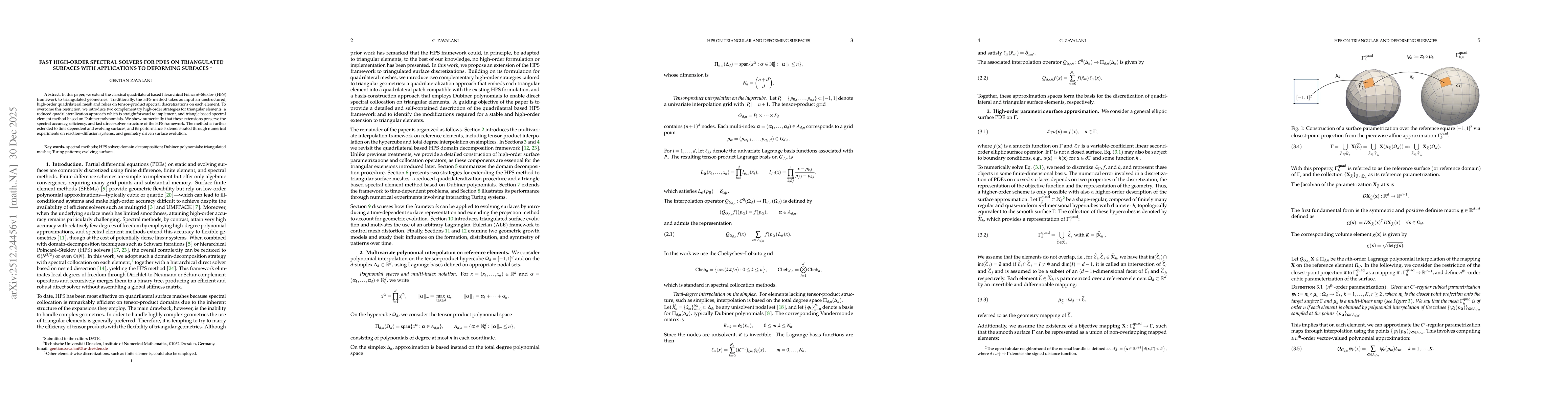 Thumbnail for Fast high-order spectral solvers for PDEs on triangulated surfaces with applications to deforming surfaces