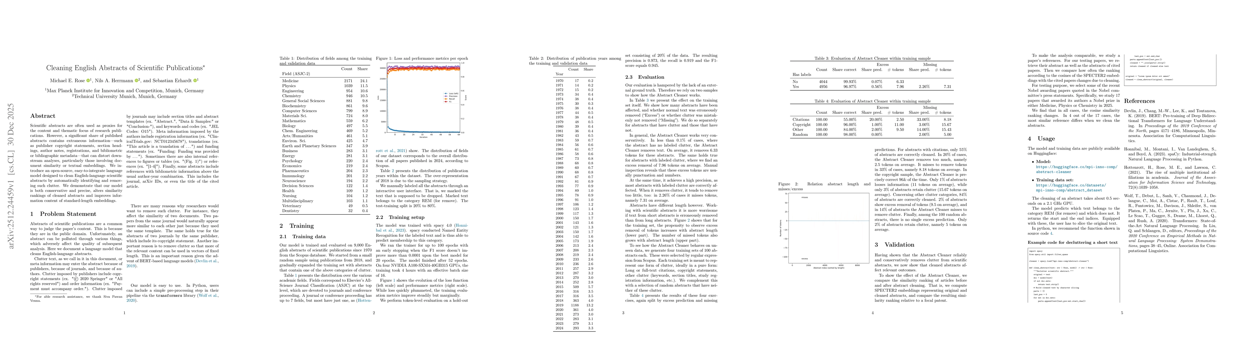 Thumbnail for Cleaning English Abstracts of Scientific Publications