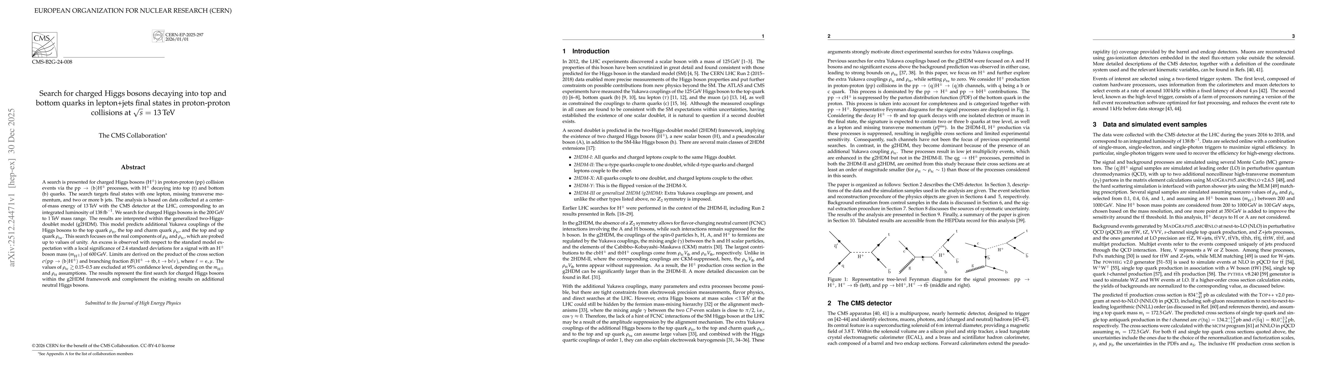 Thumbnail for Search for charged Higgs bosons decaying into top and bottom quarks in lepton+jets final states in proton-proton collisions at $\sqrt{s}$ = 13 TeV