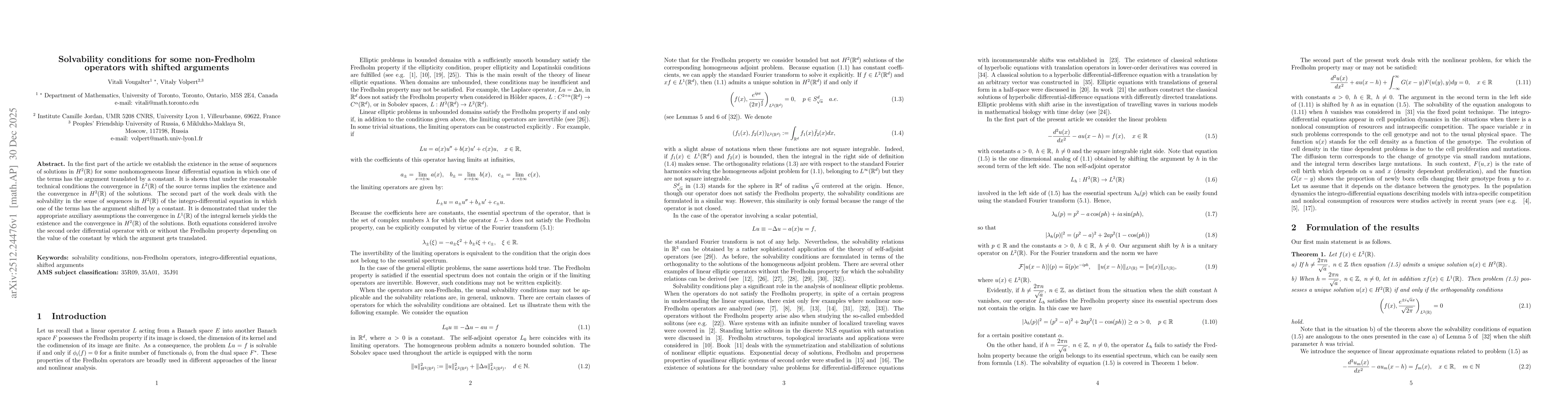Thumbnail for Solvability conditions for some non-Fredholm operators with shifted arguments