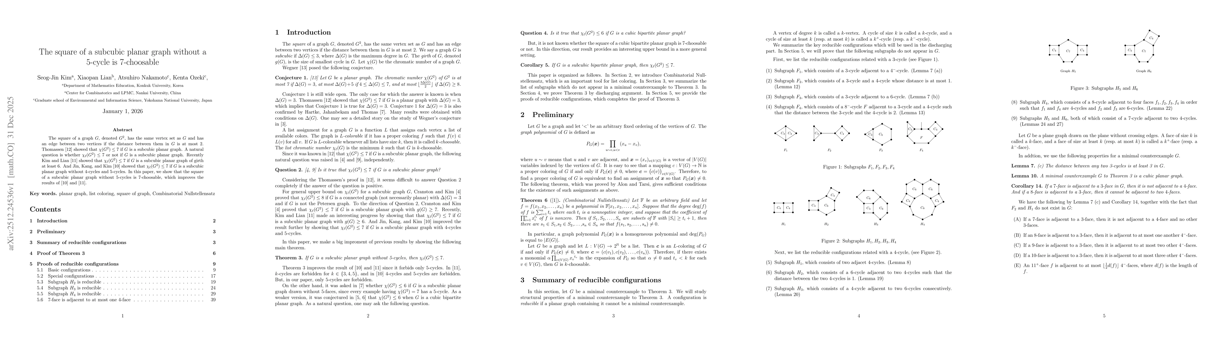 Thumbnail for The square of a subcubic planar graph without a 5-cycle is 7-choosable