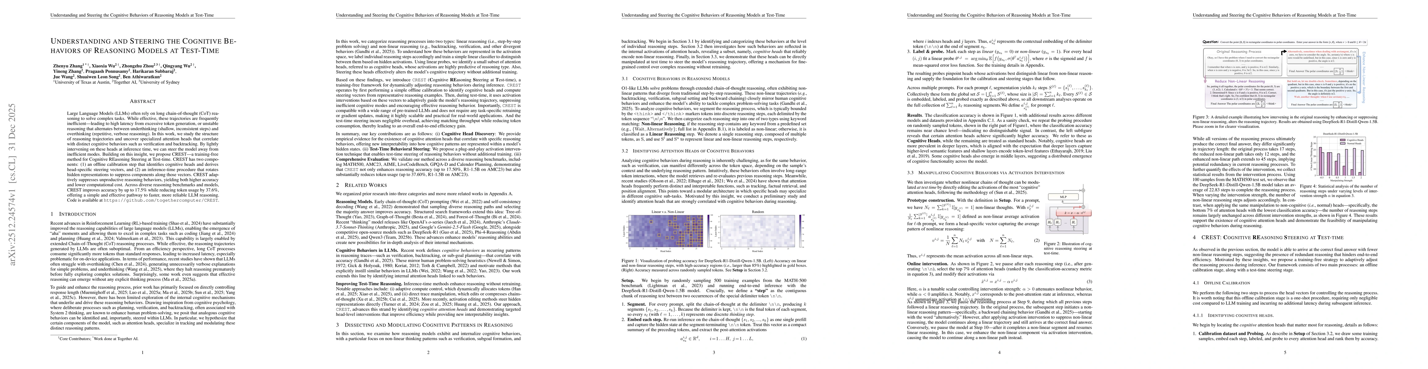 Thumbnail for Understanding and Steering the Cognitive Behaviors of Reasoning Models at Test-Time