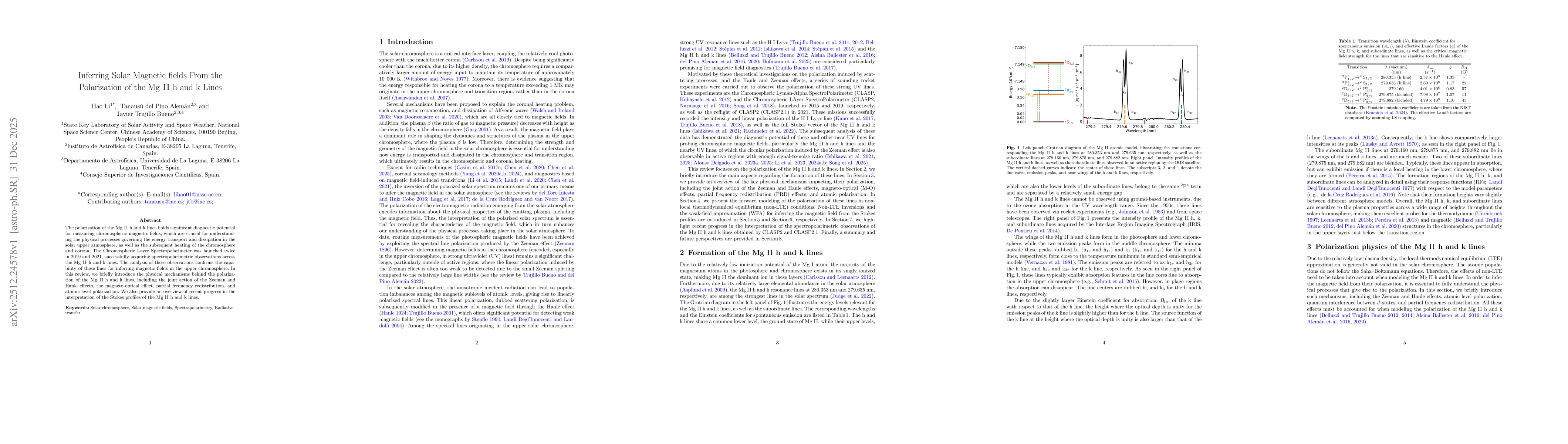 Thumbnail for Inferring Solar Magnetic fields From the Polarization of the Mg II h and k Lines
