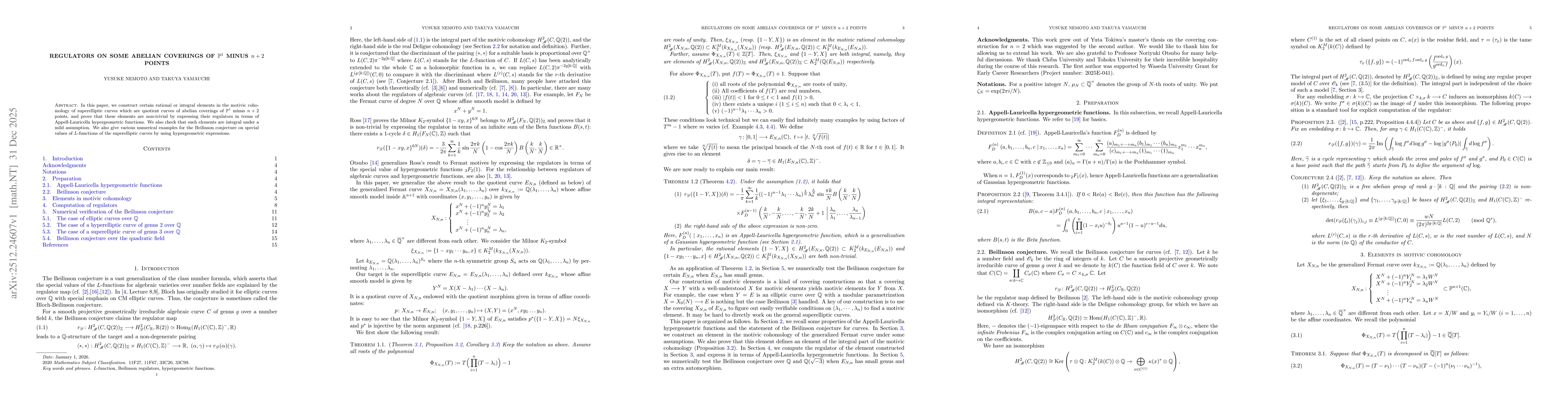 Thumbnail for Regulators on some abelian coverings of $\mathbb{P}^1$ minus $n+2$ points