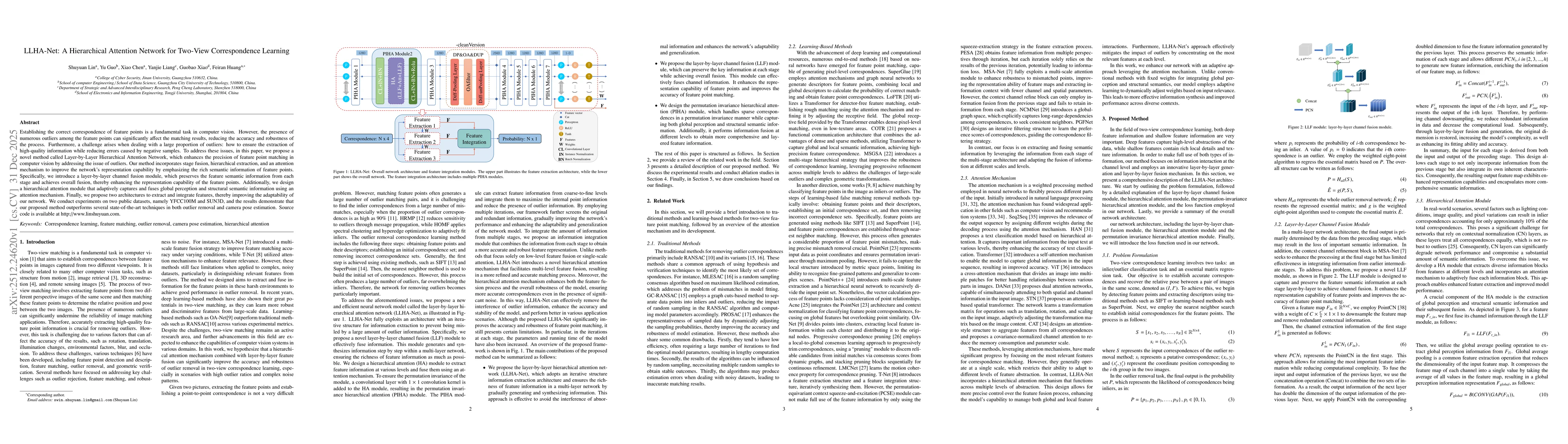 Thumbnail for LLHA-Net: A Hierarchical Attention Network for Two-View Correspondence Learning