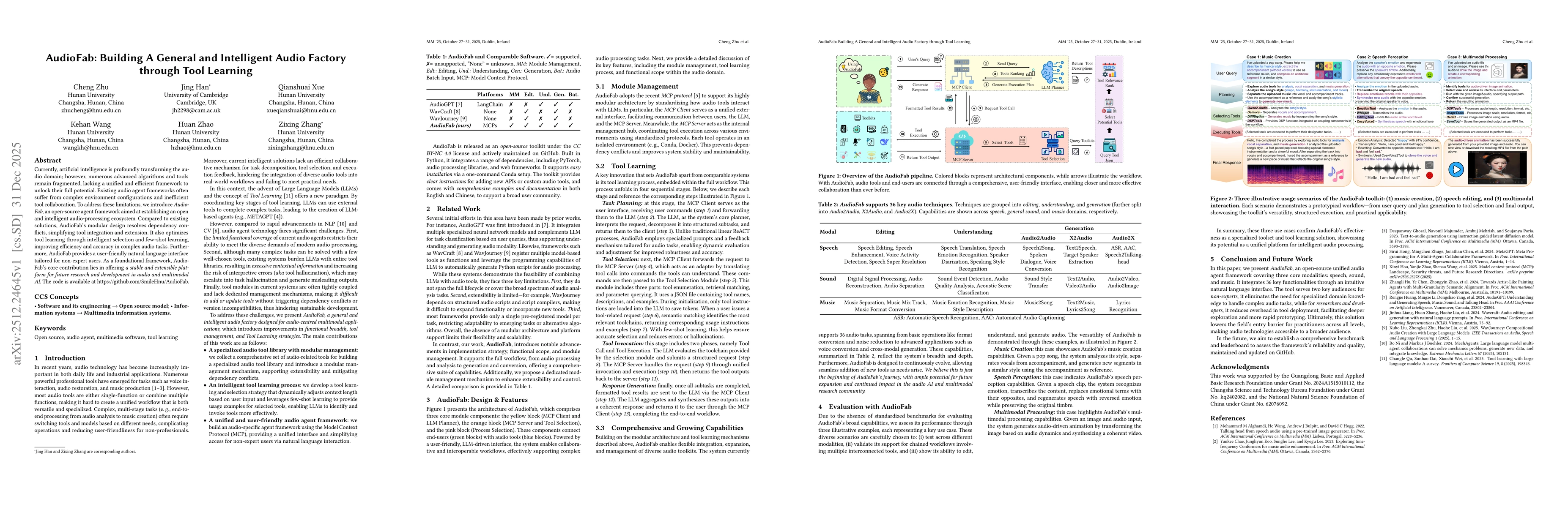 Thumbnail for AudioFab: Building A General and Intelligent Audio Factory through Tool Learning