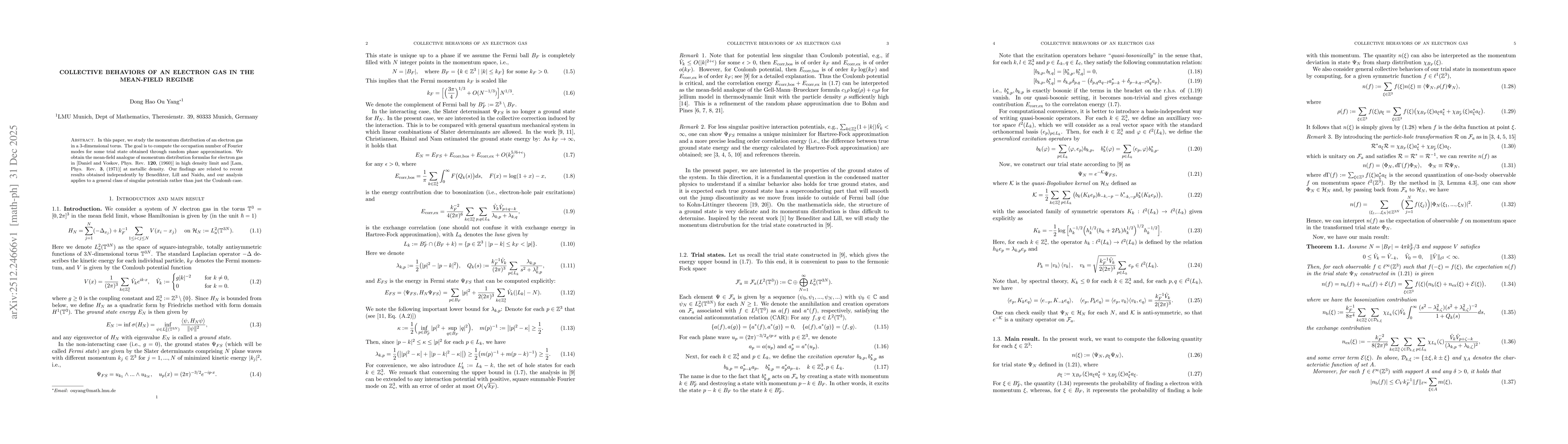 Thumbnail for Collective behaviors of an electron gas in the mean-field regime