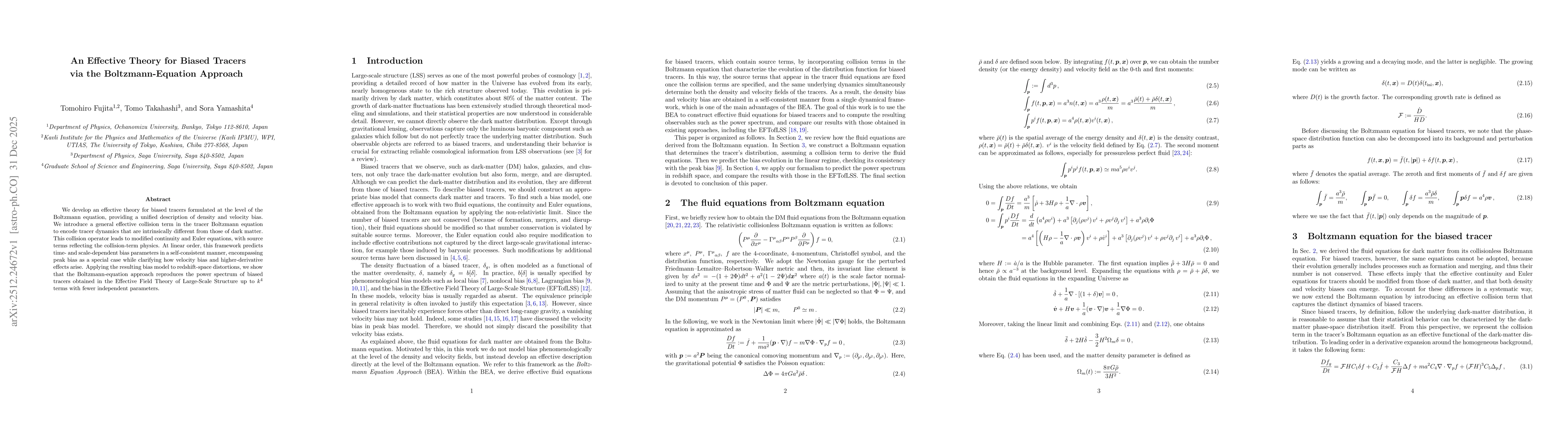 Thumbnail for An Effective Theory for Biased Tracers via the Boltzmann-Equation Approach