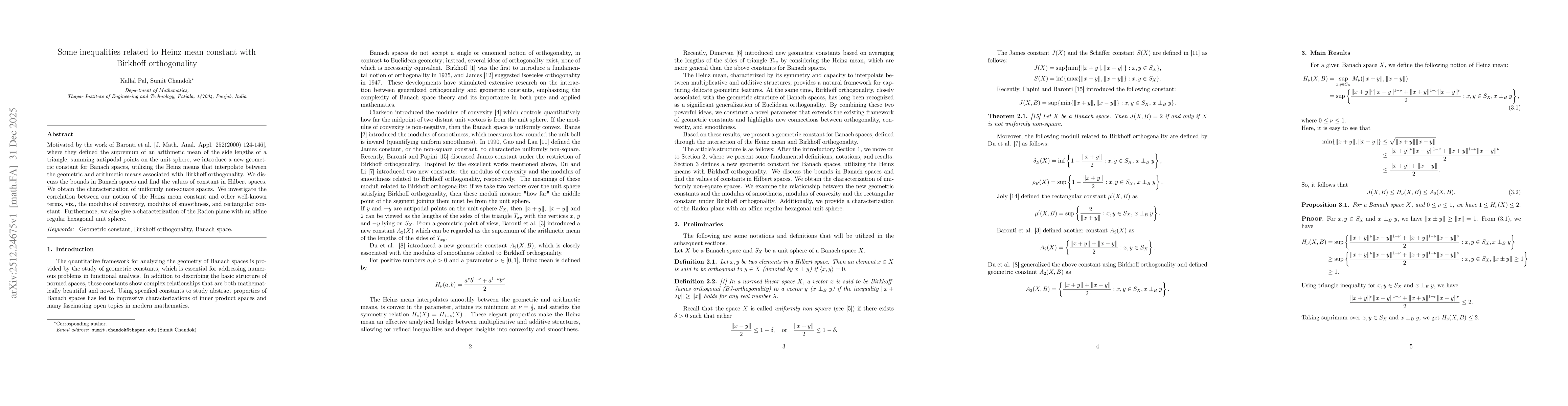 Thumbnail for Some inequalities related to Heinz mean constant with Birkhoff orthogonality