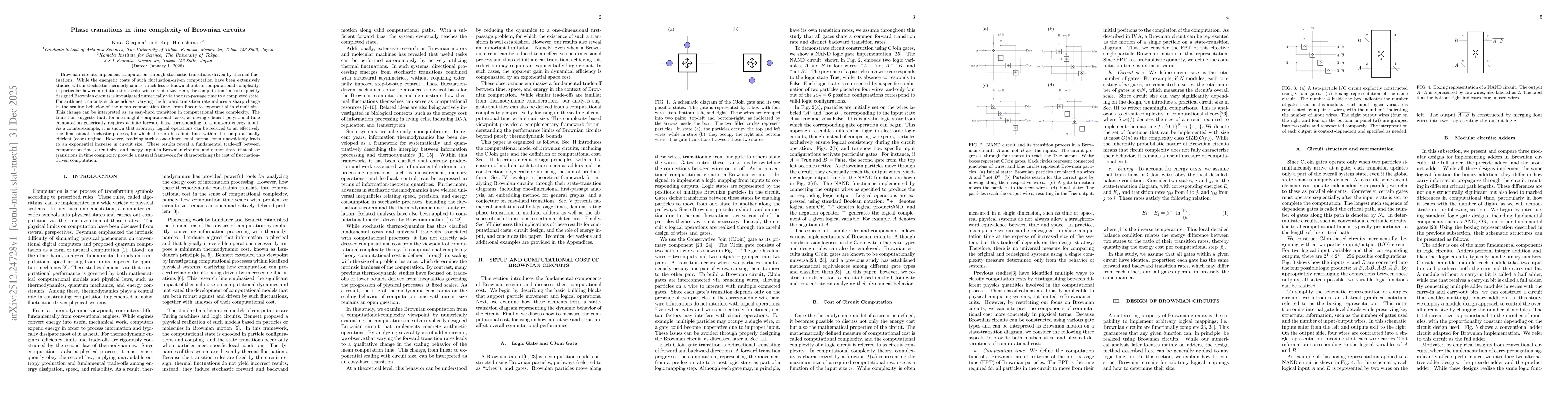 Thumbnail for Phase transitions in time complexity of Brownian circuits