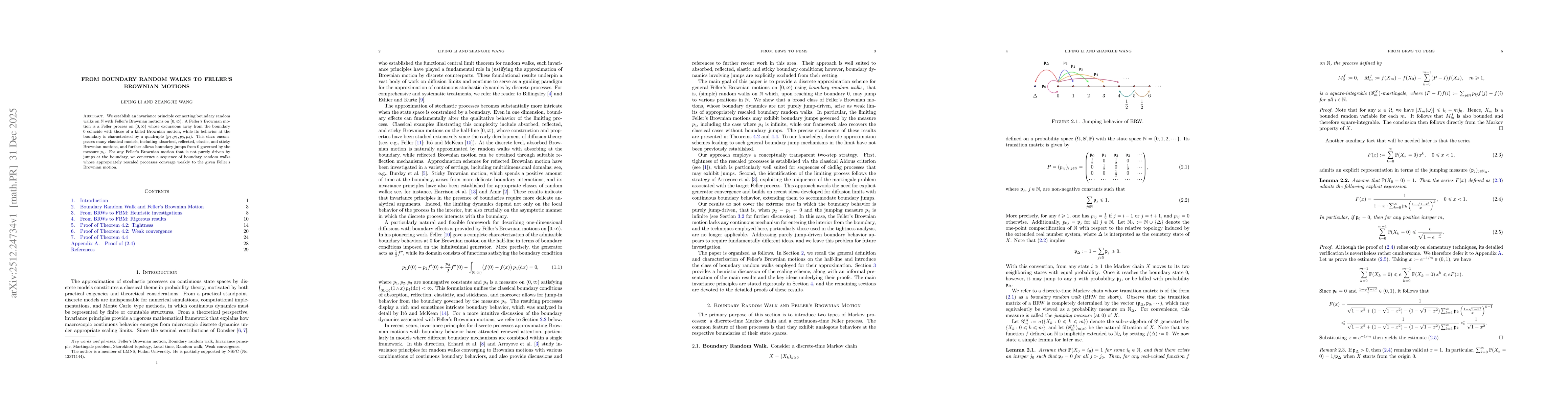 Thumbnail for From boundary random walks to Feller's Brownian Motions